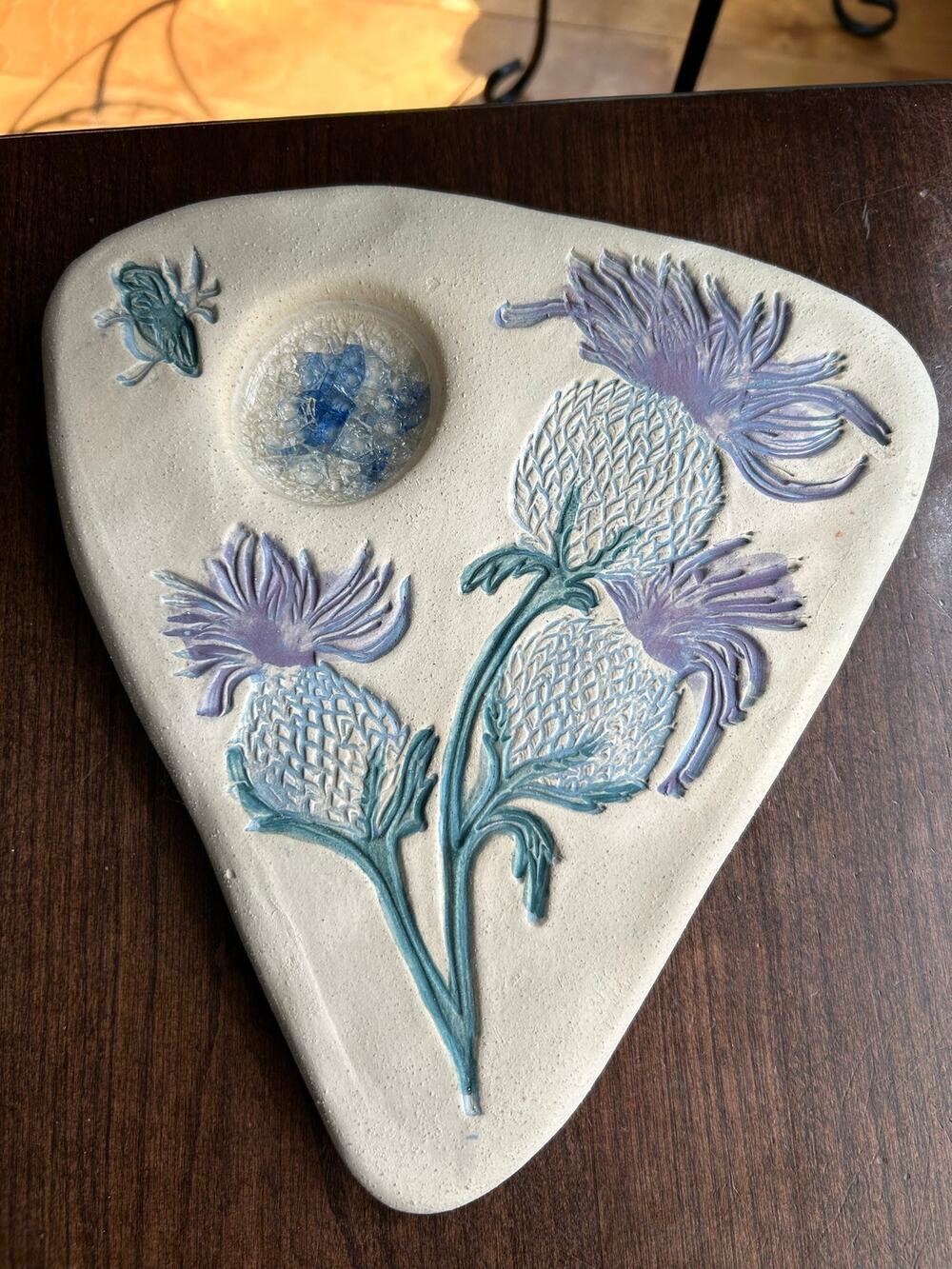 Butterfly Puddler Amaranth Stoneware Canada Handcrafted Garden Yard Decor
